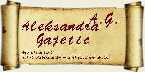 Aleksandra Gajetić vizit kartica